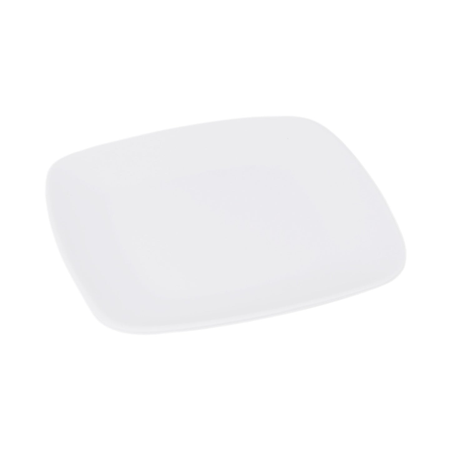 Melamine Rounded Edge Square Plate - White