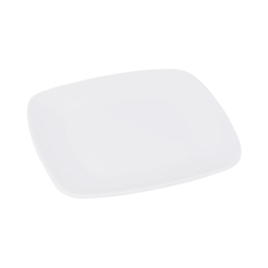 Melamine Rounded Edge Square Plate - White