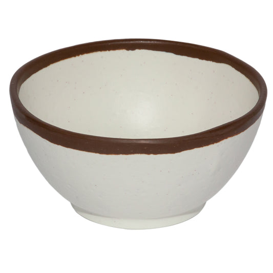 10 oz. Cream, Melamine, Soup, Salad, or Pasta Nappie Bowl, (13 oz. rim-full), 5" Top Dia., 2" Deep, G.E.T. Pottery Market Glazed (12 Pack)