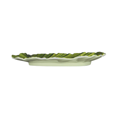 Melamine Small Palm Leaf Plate - Design Green