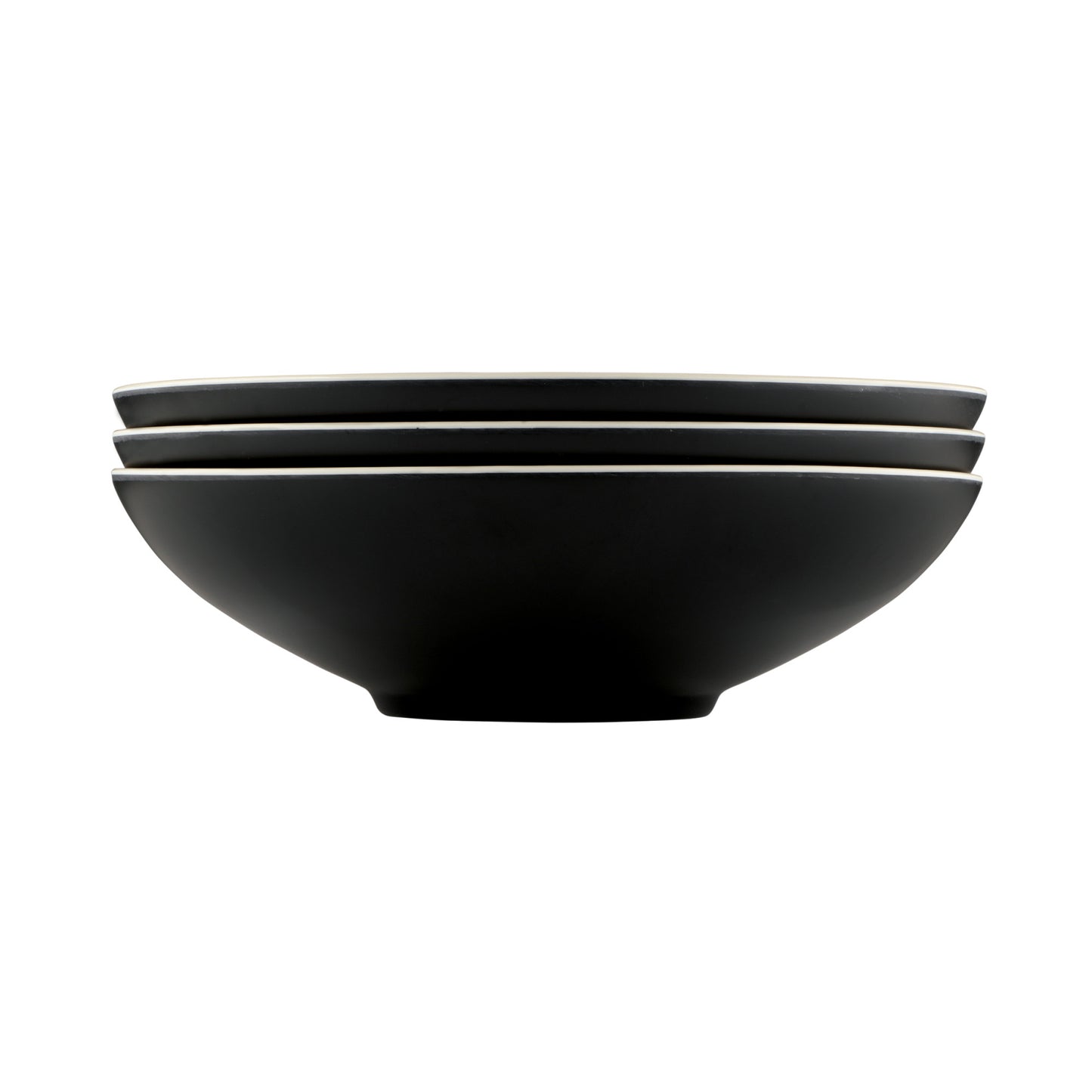Melamine Round Two Tone Bowl - Ebony Outside, Sand Inside
