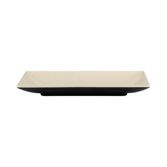 Melamine Rectangular Two Tone Plate - Ebony Outside, Sand Inside