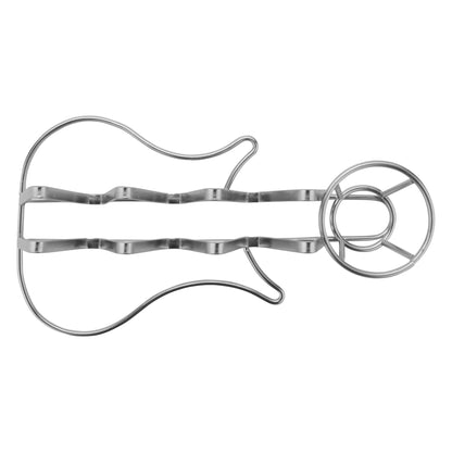 10.5" Guitar-Shaped Taco Holder, holds 2.5 oz. Stainless Steel Ramekin