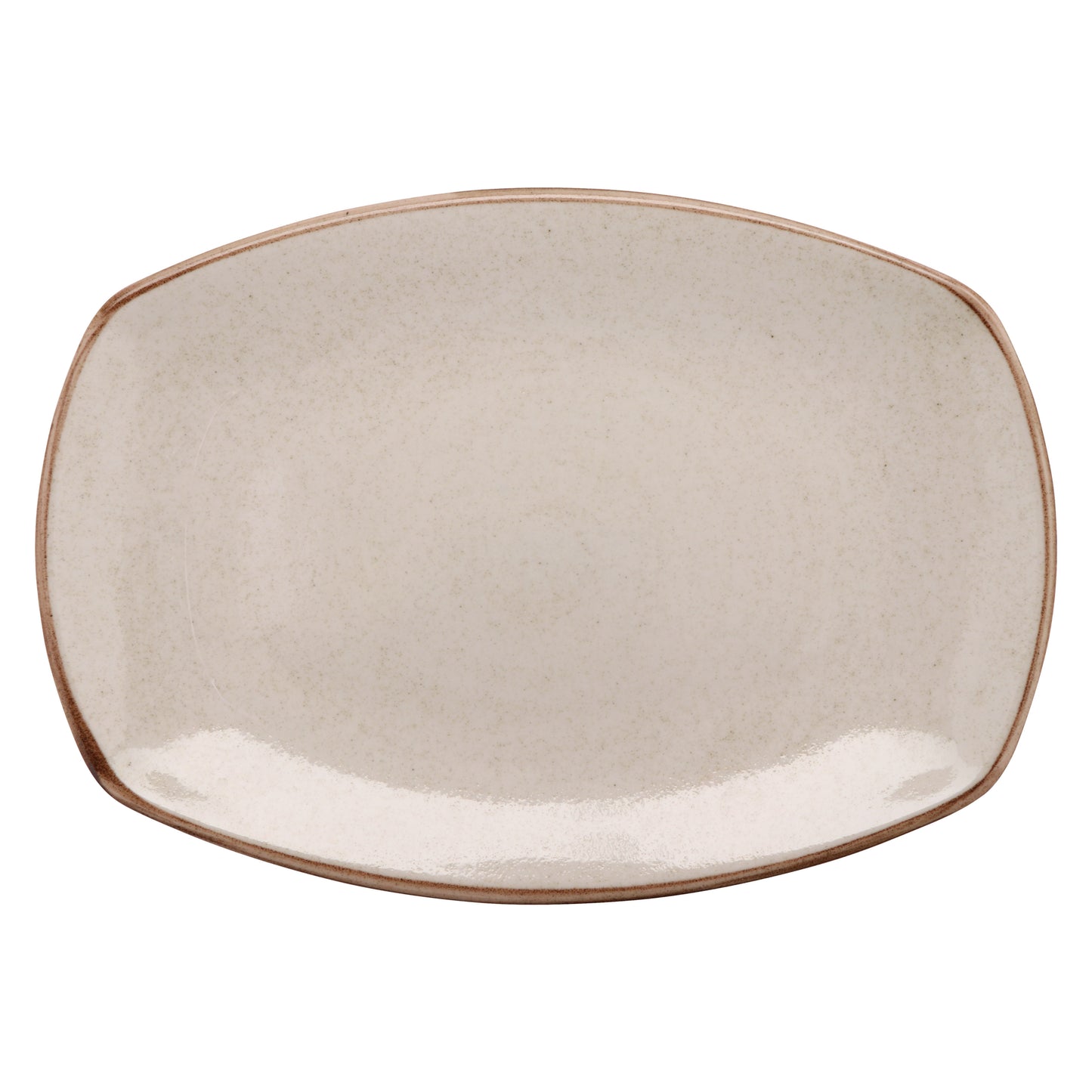 13 7/9" x 9 2/3" Beige Porcelain Platter, Corona Artisan Beige