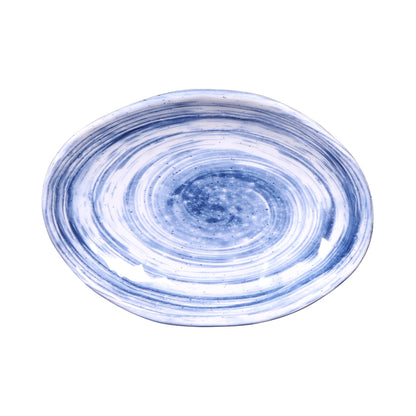Melamine Deep Oval Plate - Navy Design