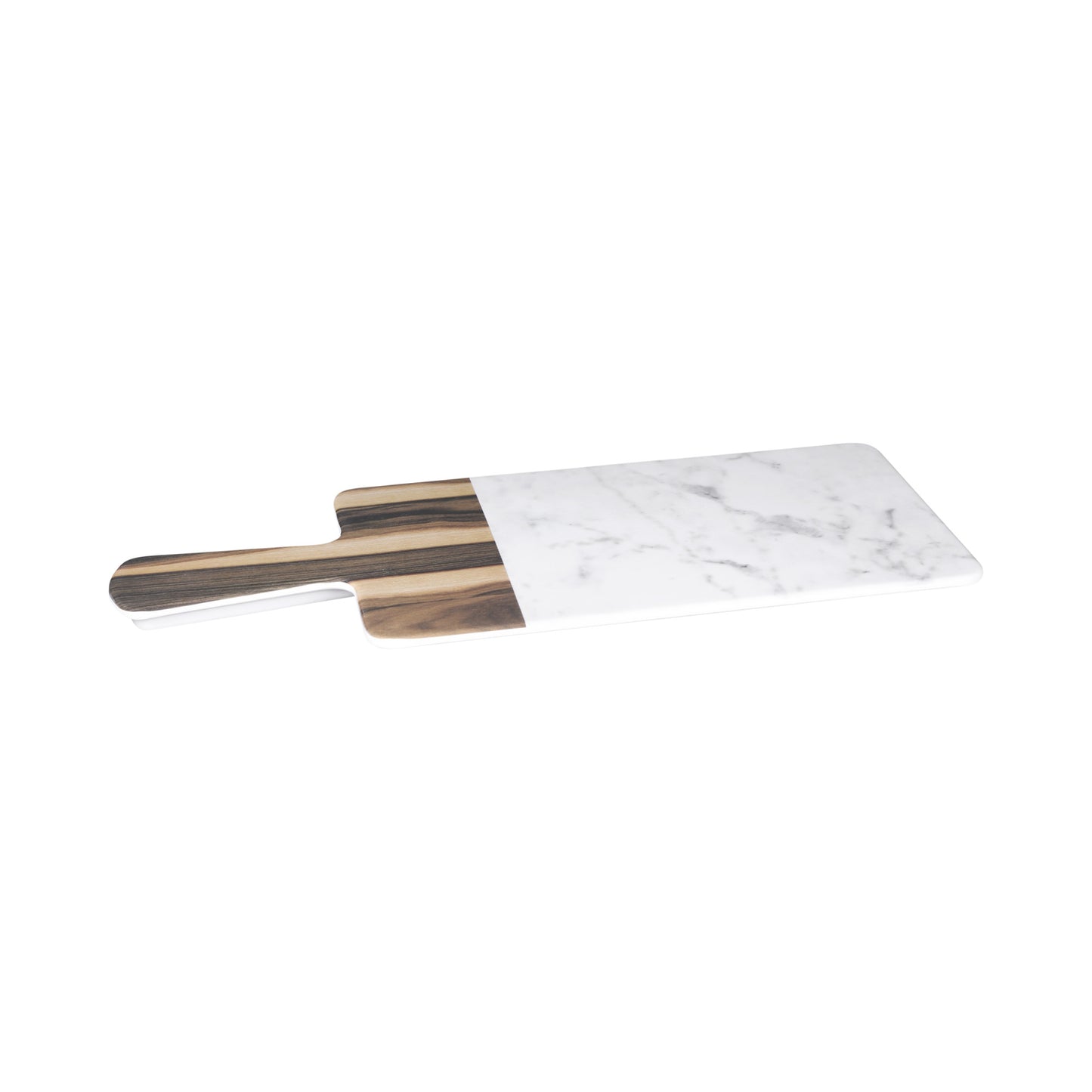 Melamine Rectangular Serving Board - Hickory Wood, Carrara Marble
