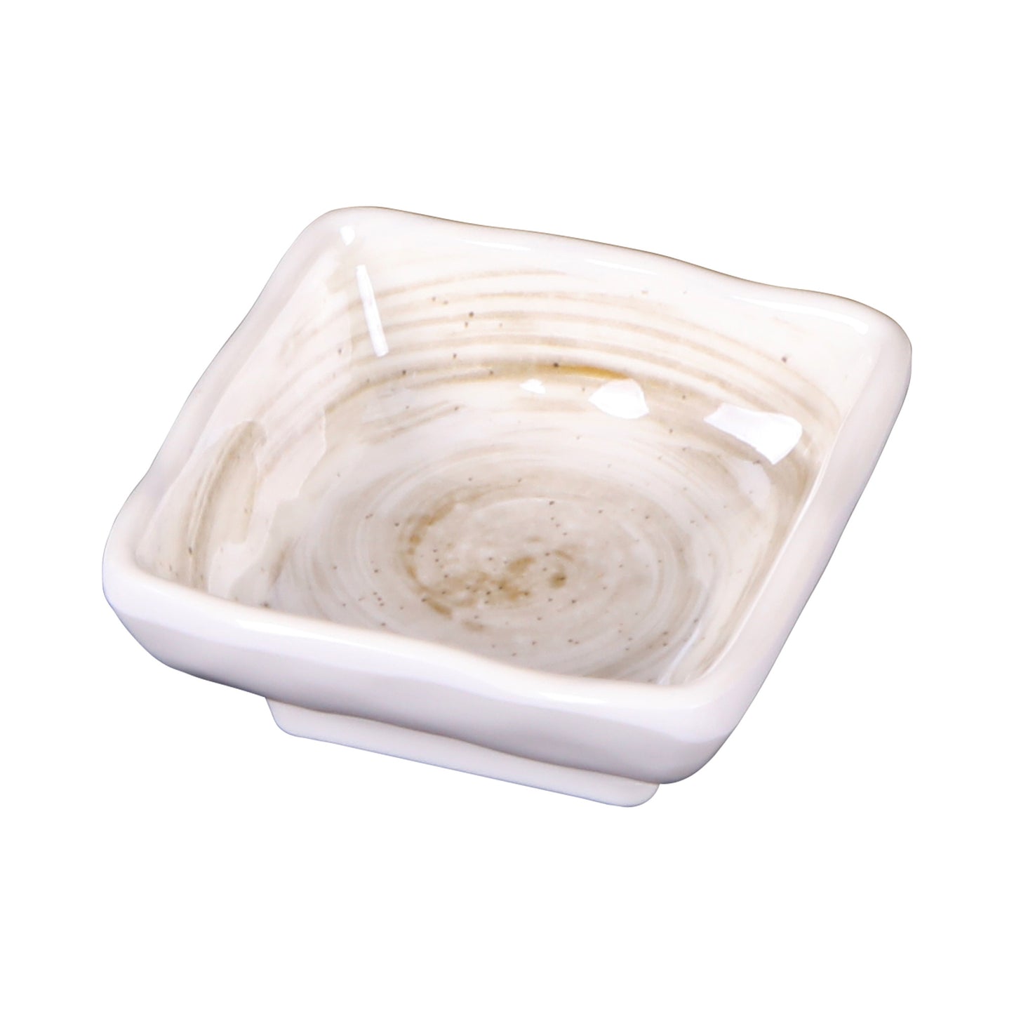Melamine Square Ramekin - Taupe Design