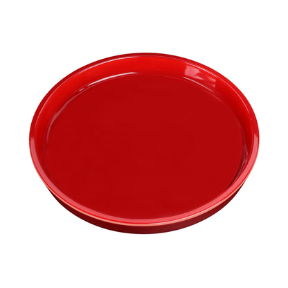 Melamine Round Coupe Plate - Red Glaze