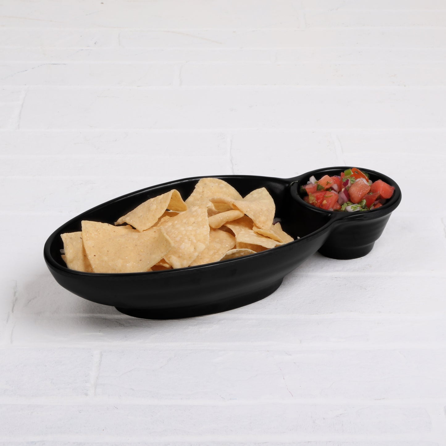 Melamine Two Compartment Tray - Black