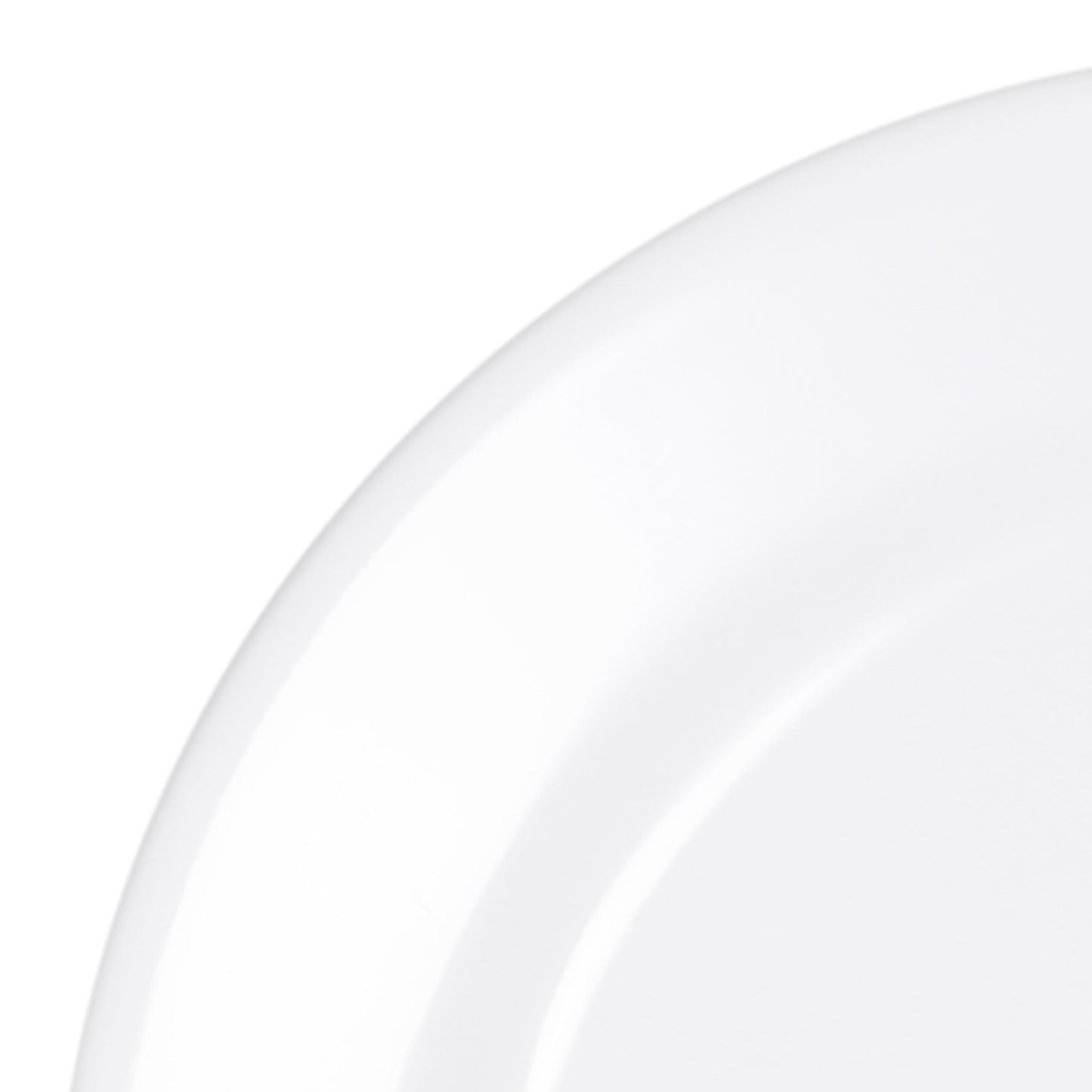 Melamine Round Rim Plate - White