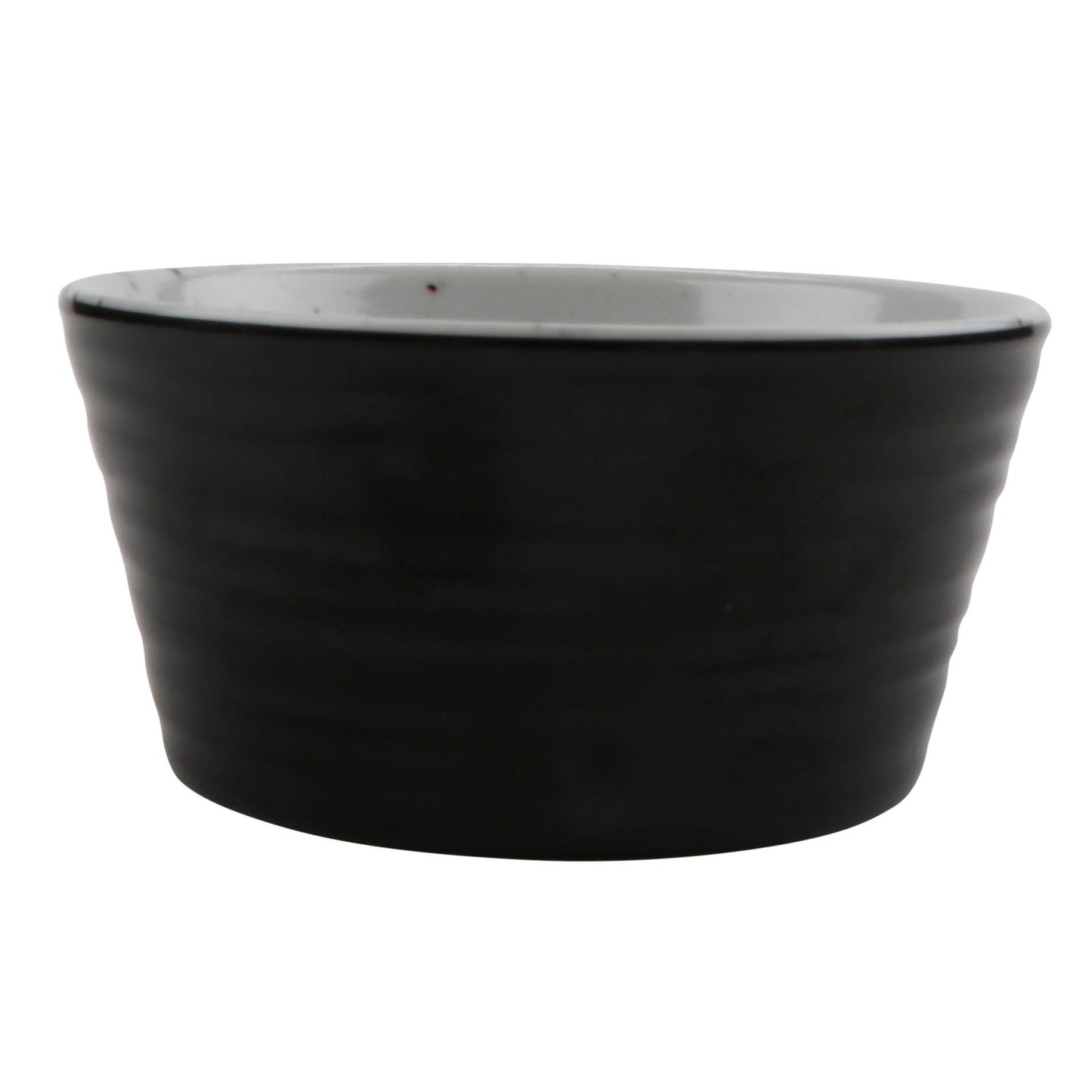 1.5 oz revolve stone natural/black melamine ramekin with organic texture, 2.44"L x 2.44"W x 1.19"H, GET, cheforward