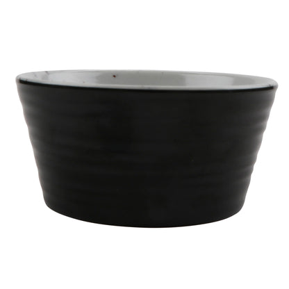 1.5 oz revolve stone natural/black melamine ramekin with organic texture, 2.44"L x 2.44"W x 1.19"H, GET, cheforward