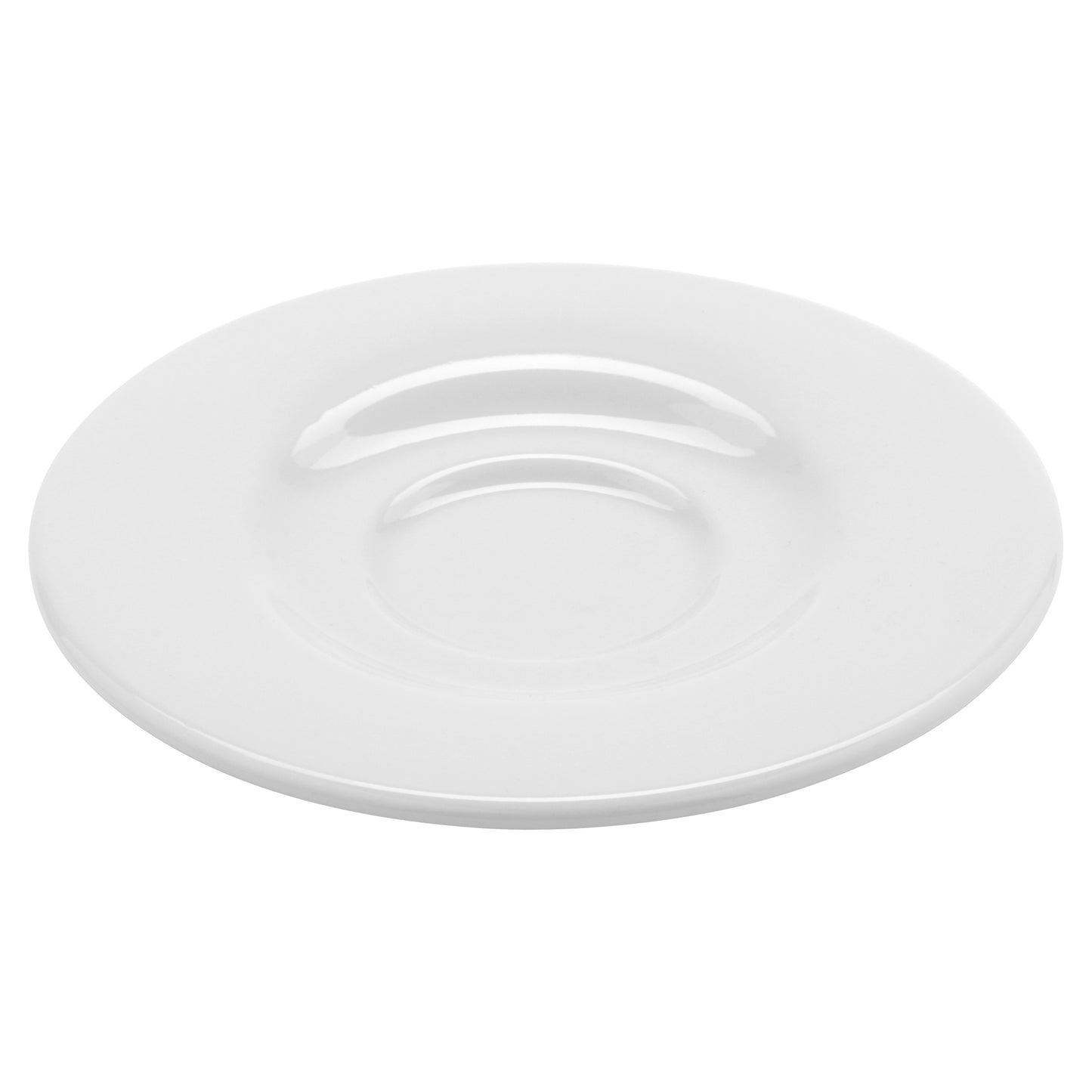 6 1/2" Bright White Porcelain Tea/Bouillon Saucer, Corona Actualite (12 Pack)