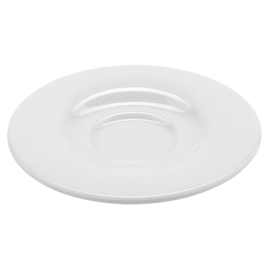 6 1/2" Bright White Porcelain Tea/Bouillon Saucer, Corona Actualite (12 Pack)