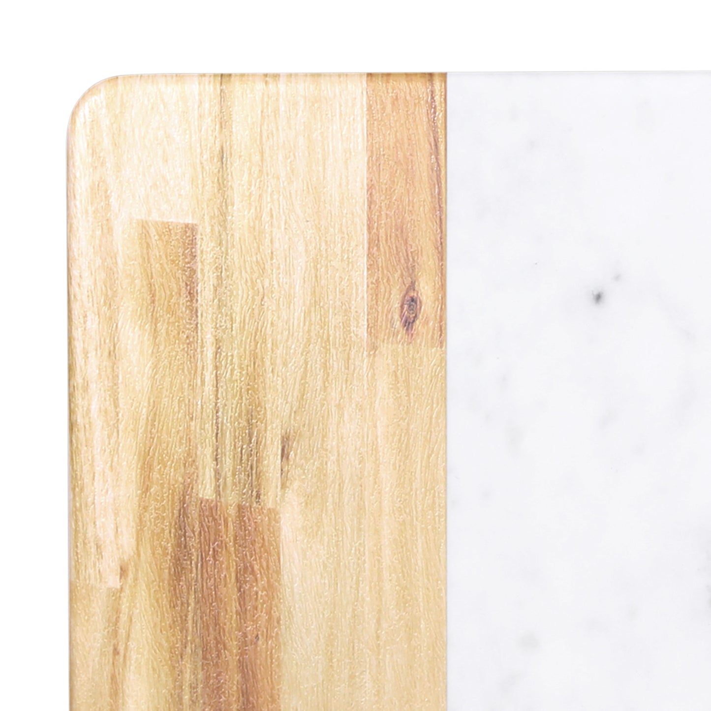 Melamine Rectangular Serving Tray - Alder Wood, Carrara Marble
