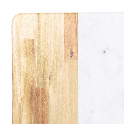 Melamine Rectangular Serving Tray - Alder Wood, Carrara Marble