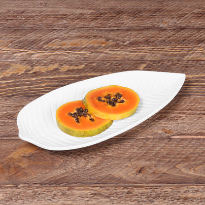 Melamine Small Leaf Platter - White