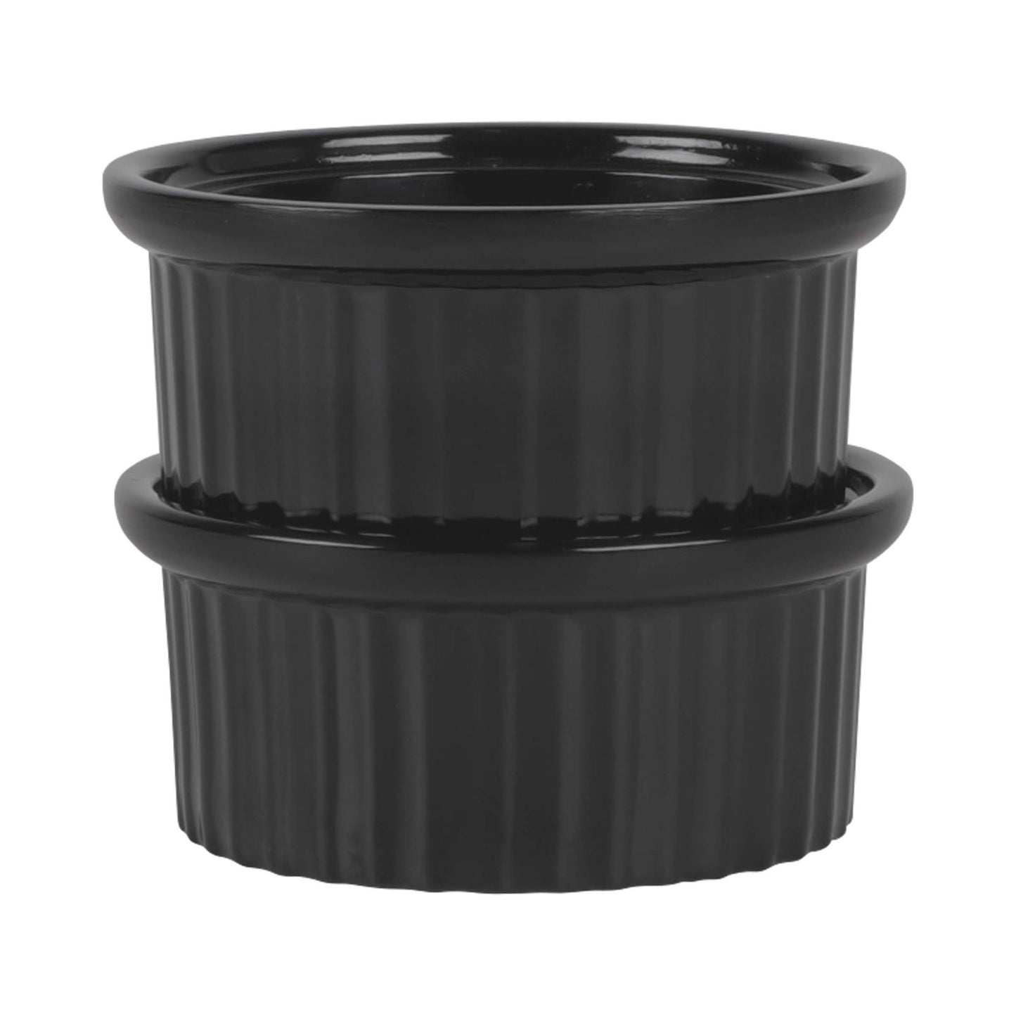Melamine Ribbed Ramekin - Black