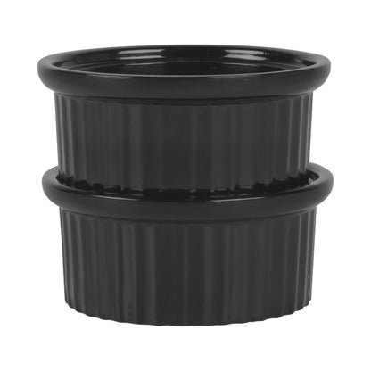 Melamine Ribbed Ramekin - Black