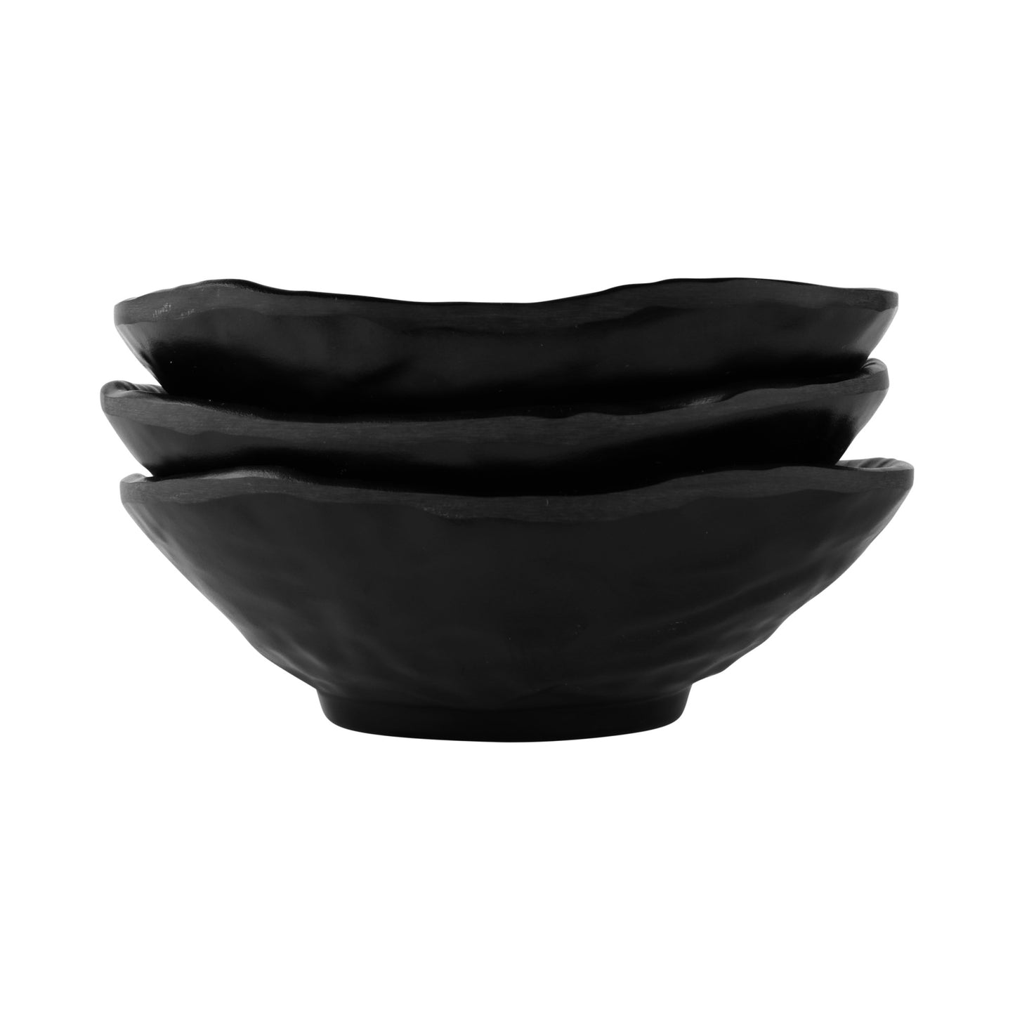 Melamine Irregular Edge Round Bowl - Black
