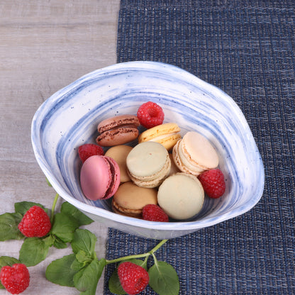 Melamine Oval Bowl - Navy Design