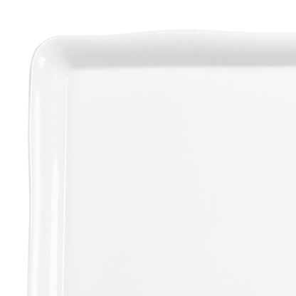 Melamine Rectangular Organic Tray - White