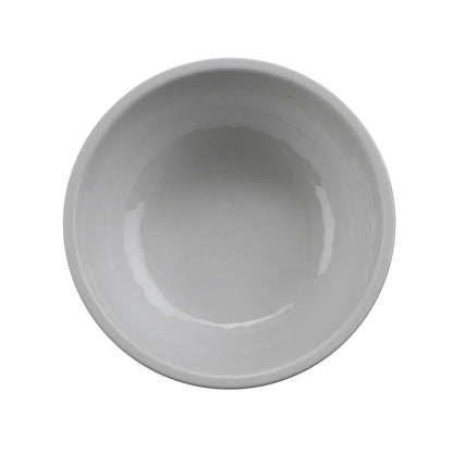 3 oz Sauce Melamine Dish (4 oz Rim Full), Glossy White inside/ Gray Matte outside, GET. Roca. (12 Pack)