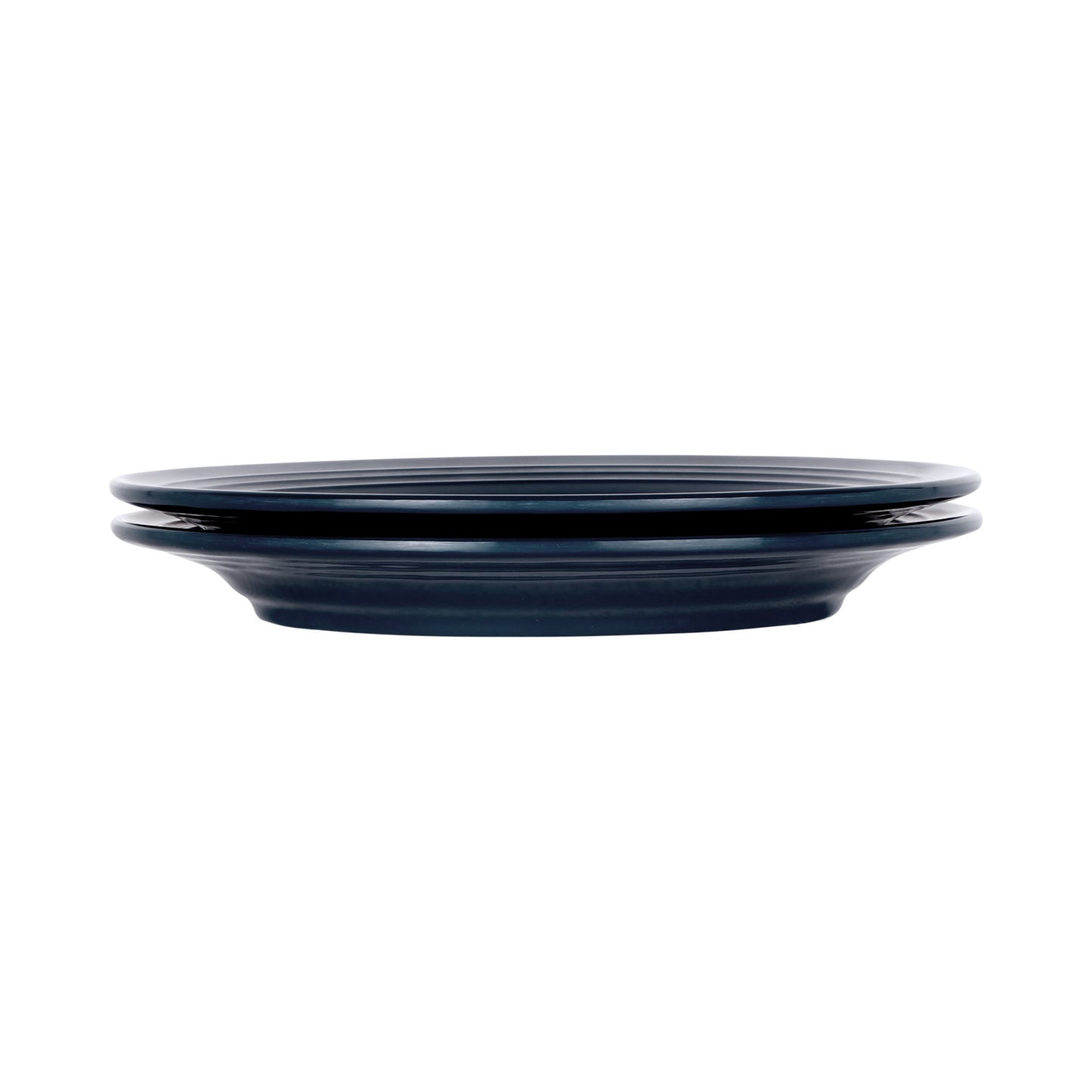Melamine Round Two-Tone Plate - Abyss Gloss Inside/Lapis Matte Outside