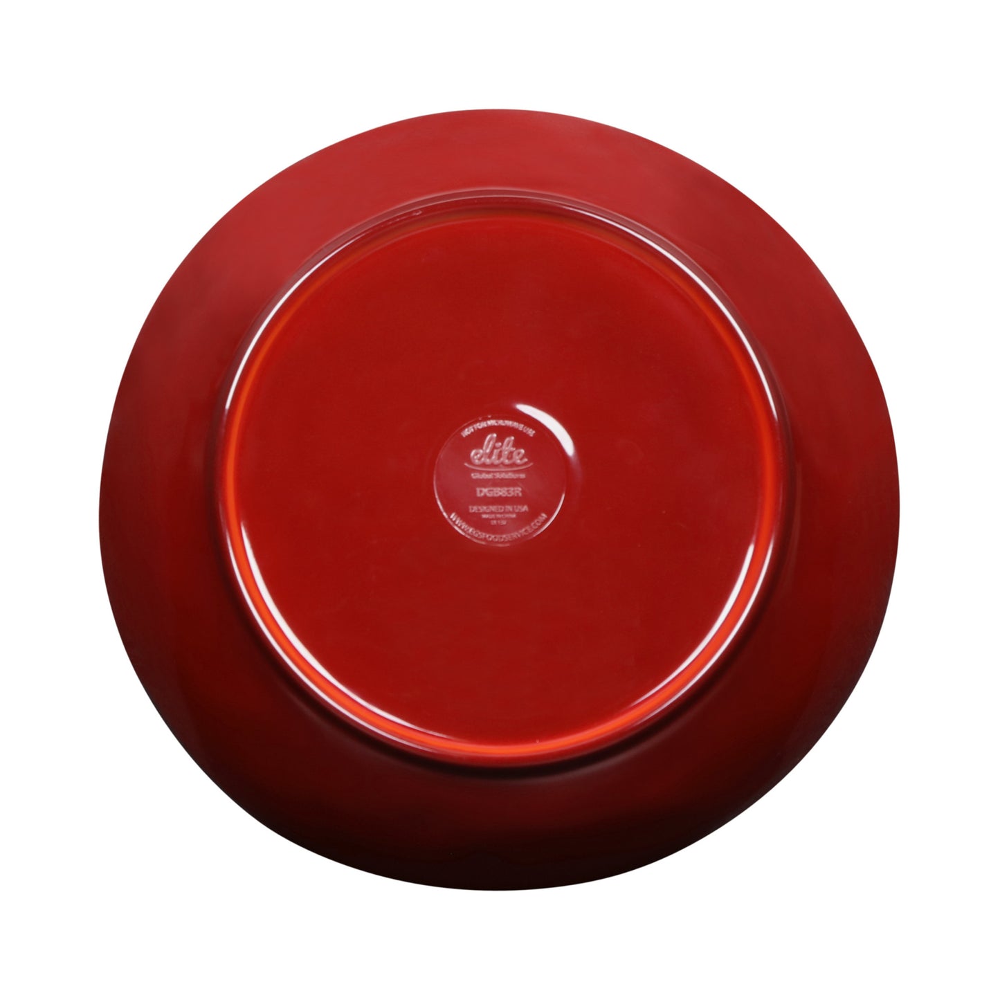 Melamine Irregular Round Bowl - Red Glaze