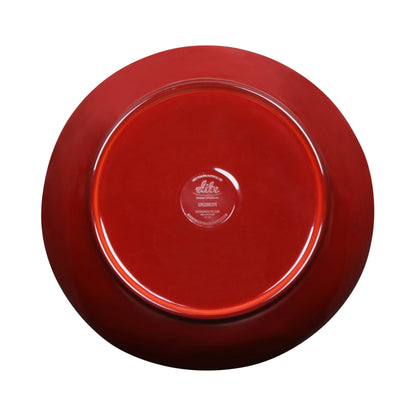 Melamine Irregular Round Bowl - Red Glaze