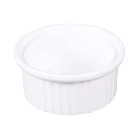 Melamine Ribbed Ramekin - White