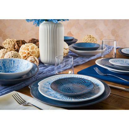 Melamine Irregular Round Plate - Catalina Light Blue