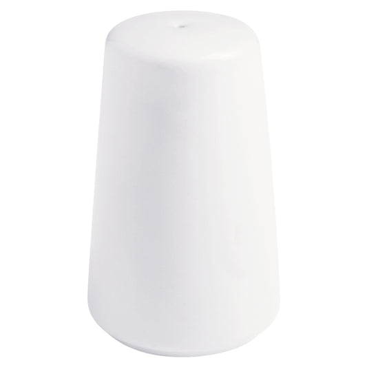 2.5 oz. Bright White Porcelain Pepper Shaker, 3 1/4" Tall, Corona Actualite (12 Pack)