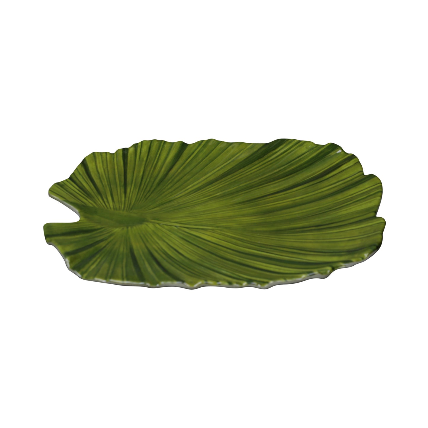 Melamine Small Palm Leaf Plate - Design Green