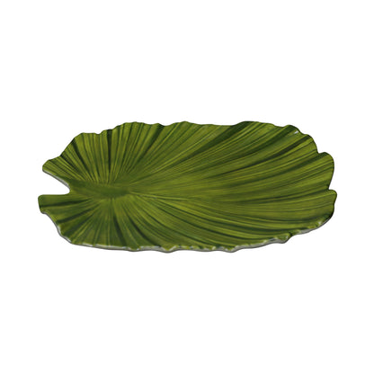 Melamine Small Palm Leaf Plate - Design Green