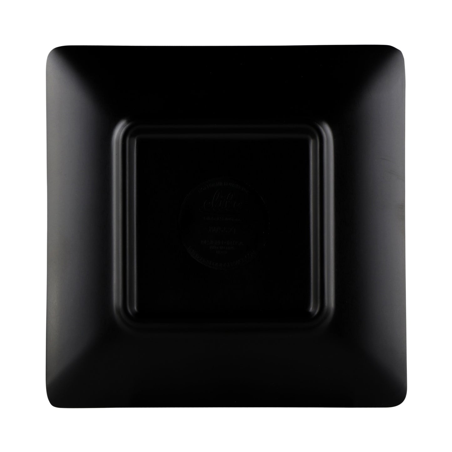 Melamine Square Two-Tone Plate - Ebony Outside, Sand Inside