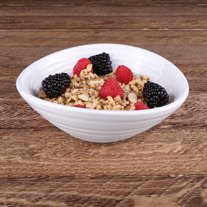 Melamine Oblong Swirl Bowl - White