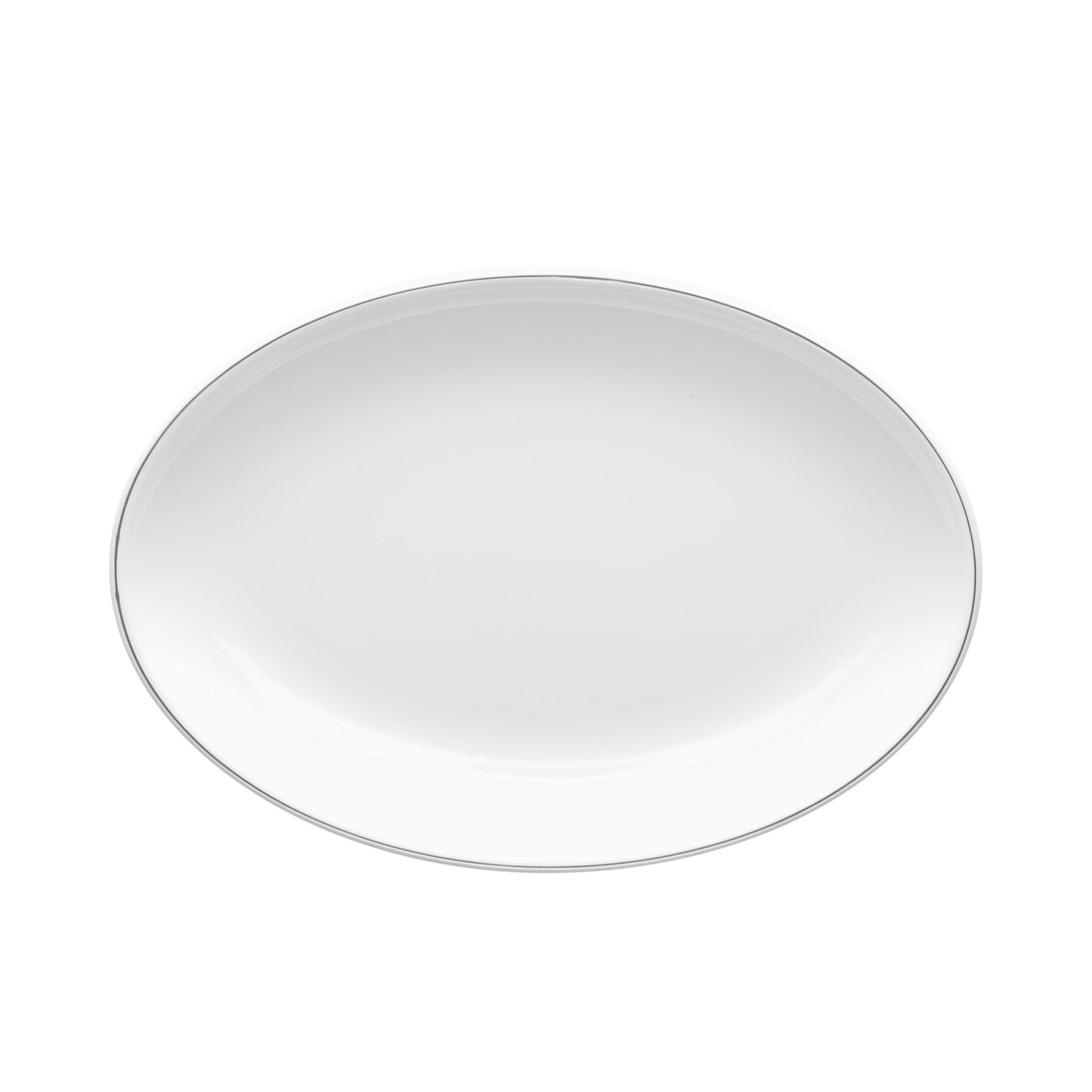 Melamine Oval Plate - White w/ Black Trim