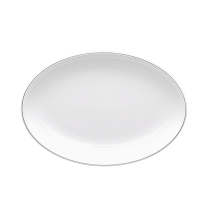 Melamine Oval Plate - White w/ Black Trim