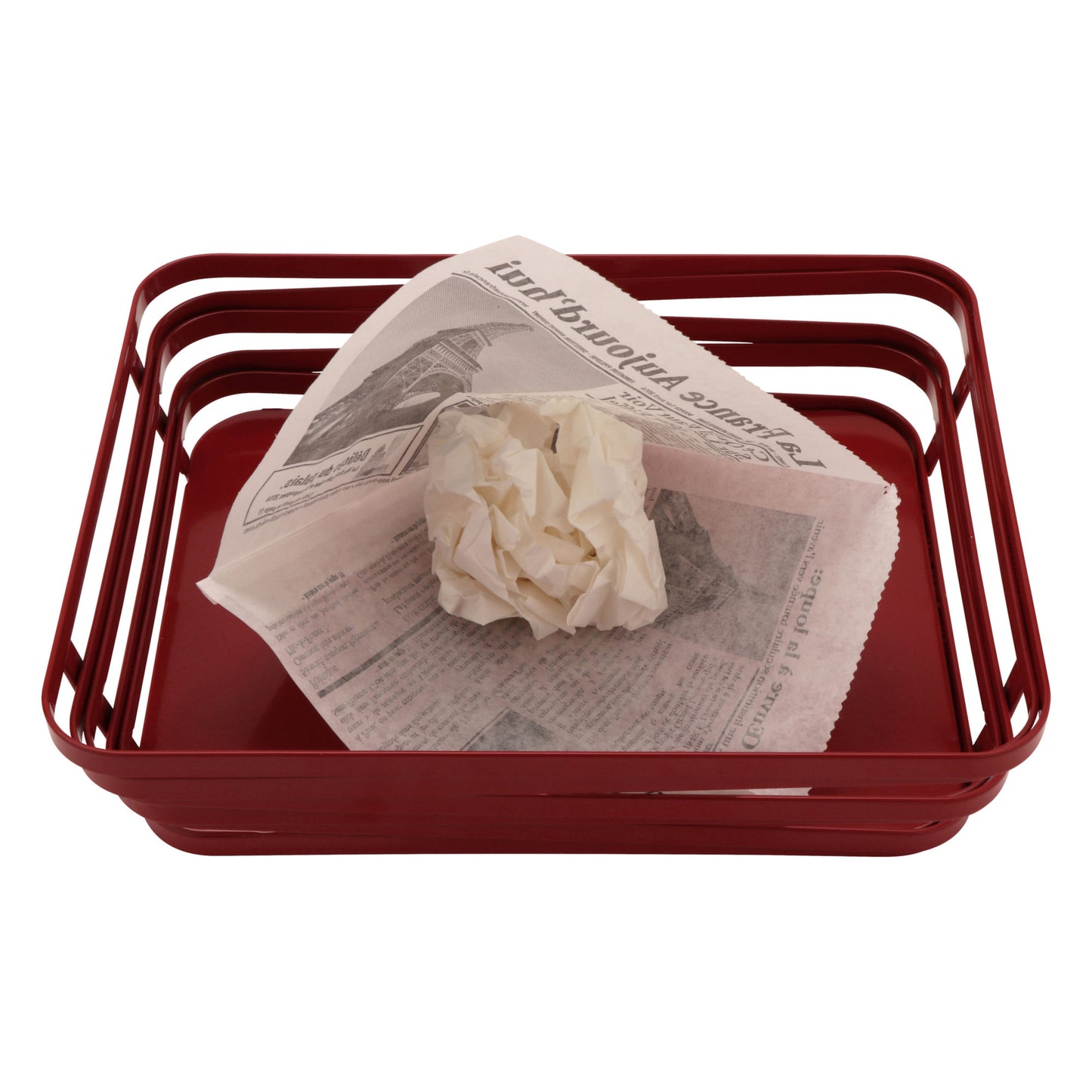 5.5" x 5.5" Food-Safe Double-Open Bag / Wire Cone Basket Liner / Deli Wrap, French Newsprint White, 2000 pieces./cs.