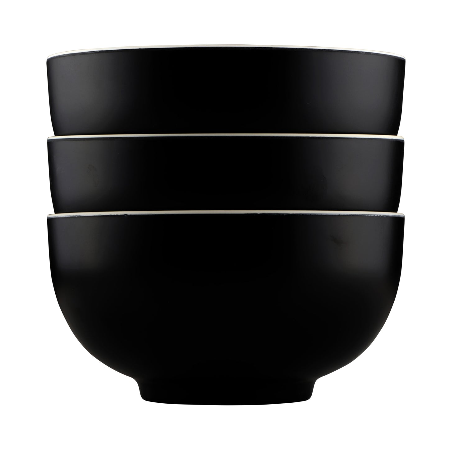Melamine Round Two-Tone Bowl - Ebony Outside, Sand Inside