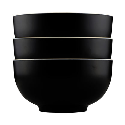 Melamine Round Two-Tone Bowl - Ebony Outside, Sand Inside
