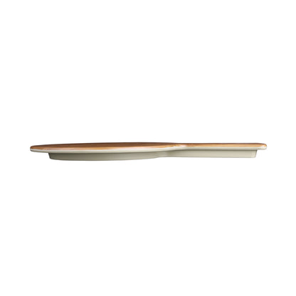 Melamine Round Serving Board - Bamboo