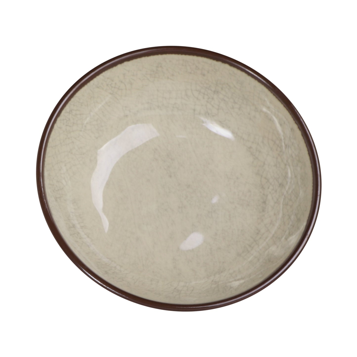 Melamine Round Crackle Bowl - Vanilla