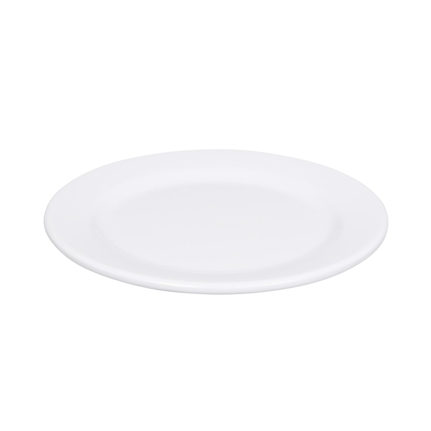 Melamine Round Rim Plate - White