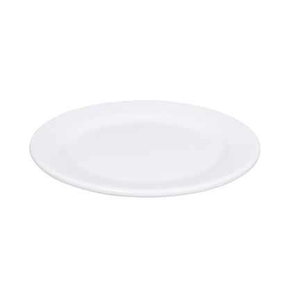 Melamine Round Rim Plate - White