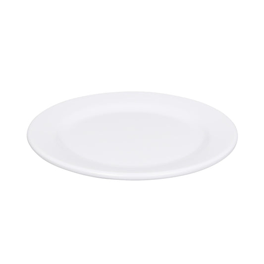 Melamine Round Rim Plate - White