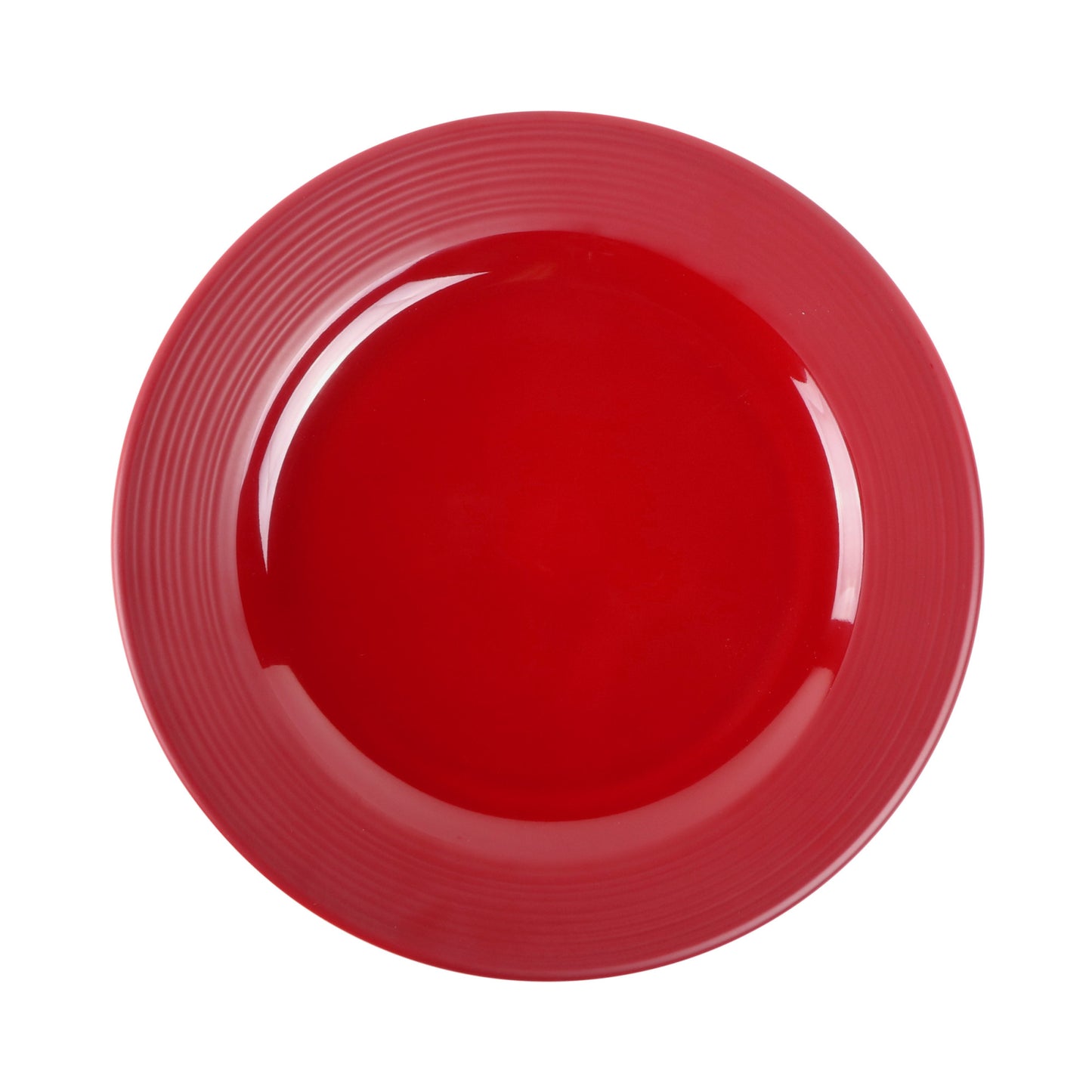 Melamine Round Plate - Red Glaze