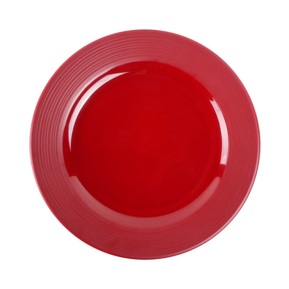 Melamine Round Plate - Red Glaze