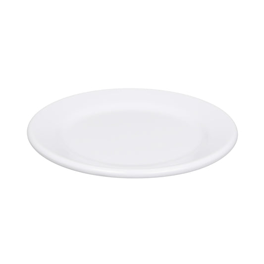 Melamine Round Rim Plate - White